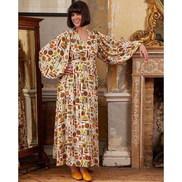 NEW Dawn Porter x Joanie Hemingway Maxi Dress Kitsch Kitchen Plus Women 22 - Picture 1 of 13
